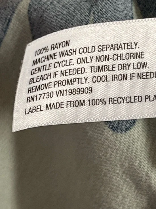 Original Use Green Floral Camp Collar Shirt XL Rayon Resort Button Up - Picture 5 of 5